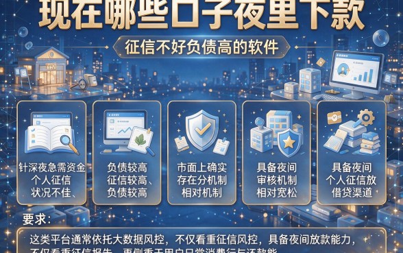 现在哪些口子夜里下款,枚举五个征信不好负债高的软件