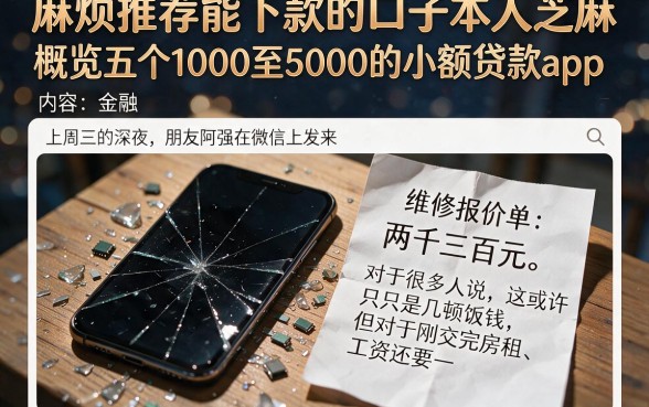麻烦推荐能下款的口子本人芝麻,概览五个1000至5000的小额贷款app