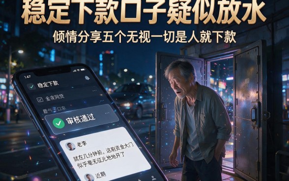 稳定下款口子疑似放水,倾情分享五个无视一切是人就下款
