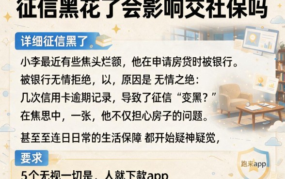 征信黑花了会影响交社保吗,详细阐述5个无视一切是人就下款app