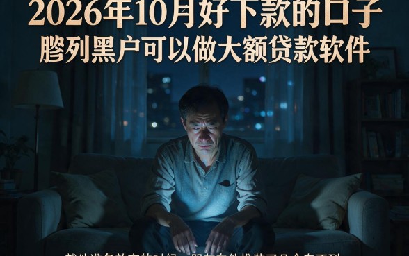 2026年10月好下款的口子,胪列5个黑户可以做大额贷款软件