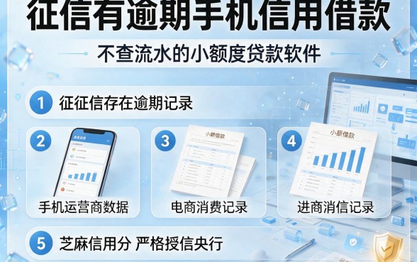征信有逾期手机信用借款,条列5个不查流水的小额度贷款软件