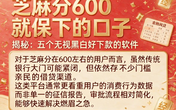 芝麻分600就保下的口子，揭秘五个无视黑白好下款的软件