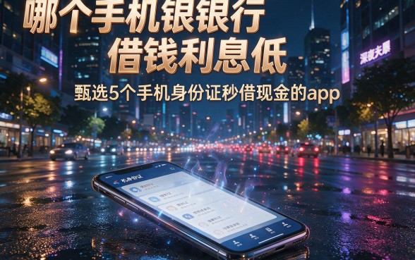 哪个手机银行借钱利息低,甄选5个手机身份证秒借现金的app