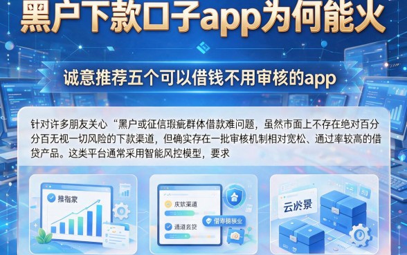 黑户下款口子app为何能火,诚意推荐五个可以借钱不用审核的app