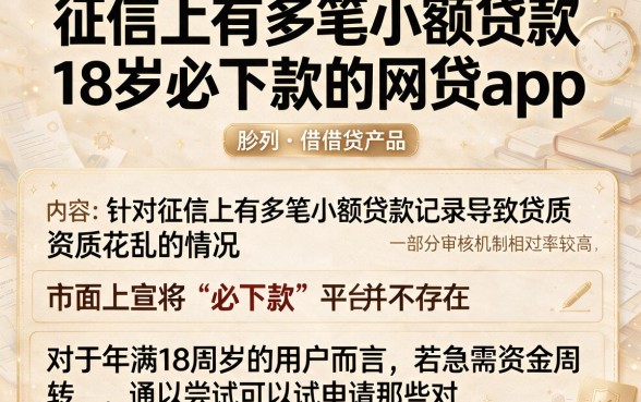 征信上有多笔小额贷款,胪列五个18岁必下款的网贷app