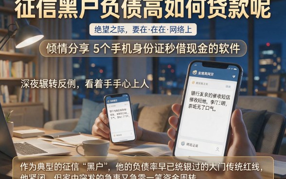征信黑户负债高如何贷款呢，倾情分享5个手机身份证秒借现金的软件