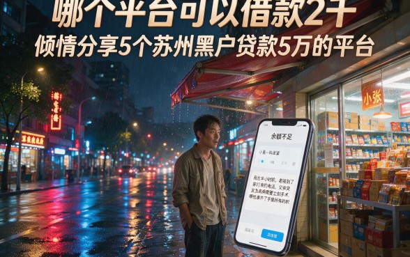 哪个平台可以借款2千,倾情分享5个苏州黑户贷款5万的平台