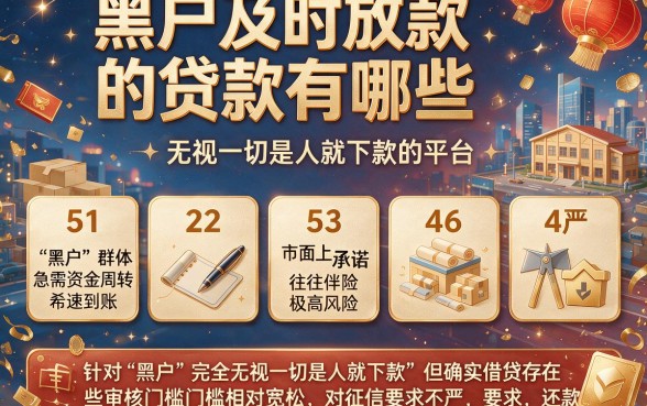 黑户及时放款的贷款有哪些,枚举五个无视一切是人就下款的平台