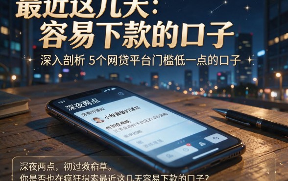 最近这几天容易下款的口子,深入剖析5个网贷平台门槛低一点的口子