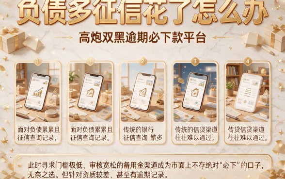负债多征信花了怎么办,概括五个高炮双黑逾期必下款平台