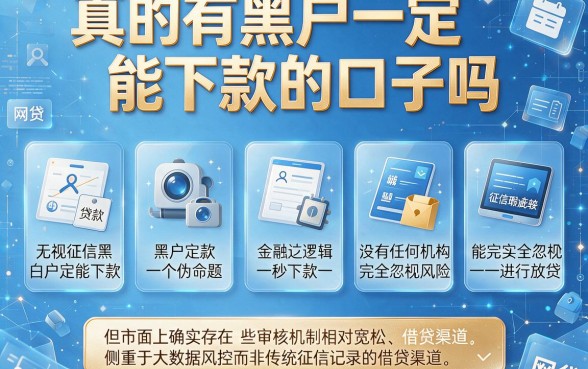 真的有黑户一定能下款的口子吗,枚举五个无视征信黑白户秒下款的贷款