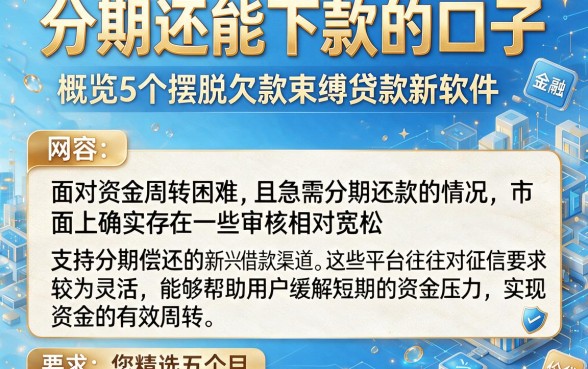 分期还能下款的口子,概览5个摆脱欠款束缚贷款新软件