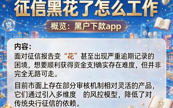 征信黑花了怎么工作,概览五个黑户下款app