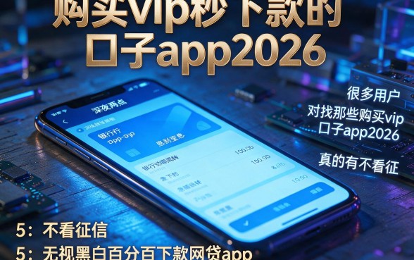 购买vip秒下款的口子app2026，细致阐述5个不看征信无视黑白百分百下款网贷app