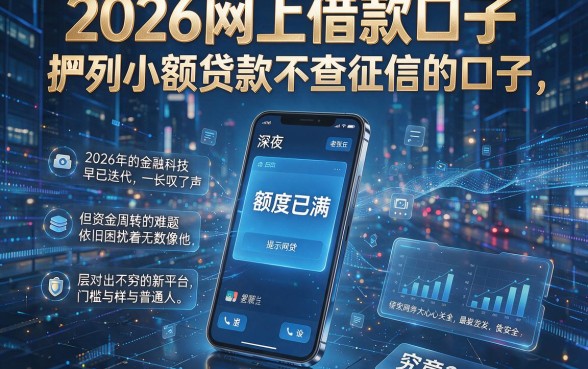 2026网上借款口子,胪列五个小额贷款不查征信的口子