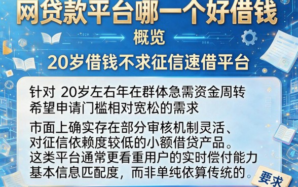 网贷款平台哪一个好借钱,概览五个20岁借钱不求征信速借平台