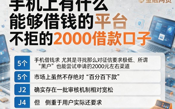 手机上有什么能够借钱的平台,罗列五个黑户百分百不拒的2000借款口子