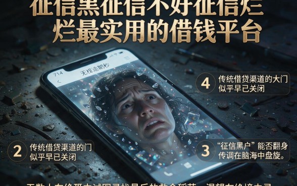 征信黑征信不好征信烂最实用的借钱平台，条列五个714无视逾期秒下的平台