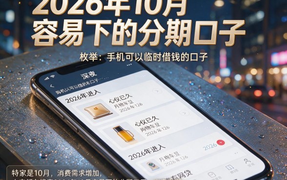 2026年10月容易下的分期口子，枚举五个手机可以临时借钱的口子