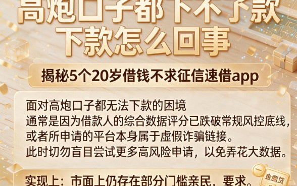高炮口子都下不了款怎么回事,揭秘5个20岁借钱不求征信速借app
