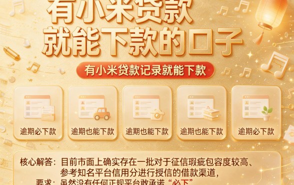 有小米贷款就能下款的口子,枚举五个逾期必下款的app
