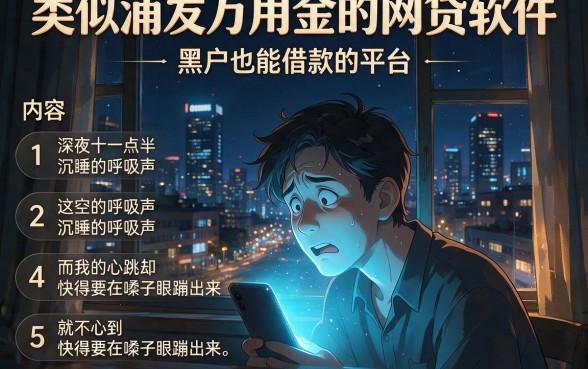 类似浦发万用金的网贷软件,条列五个黑户也能借款的平台