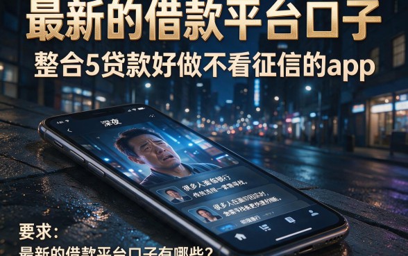 最新的借款平台口子,整合5个贷款好做不看征信的app
