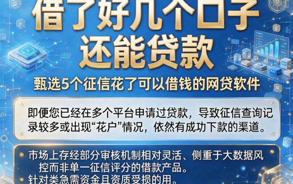 借了好几个口子 还能贷款,甄选5个征信花了可以借钱的网贷软件