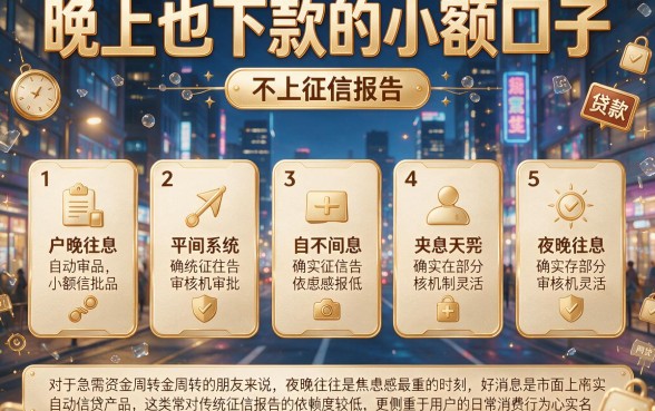 晚上也下款的小额口子，罗列五个不上征信报告的贷款平台