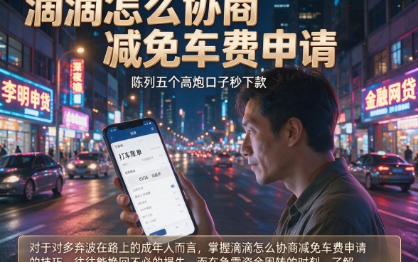 滴滴怎么协商减免车费申请，陈列五个高炮口子秒下款