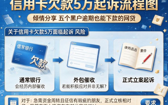 信用卡欠款5万起诉流程图,倾情分享五个黑户逾期也能下款的网贷