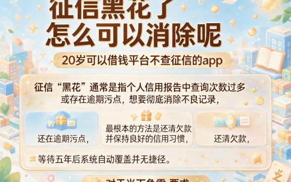 征信黑花了怎么可以消除呢,整理五个20岁可以借钱平台不查征信的app