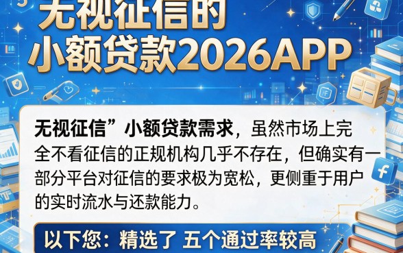 无视征信的小额贷款2026APP，详尽说明5个小额贷款不查征信的口子