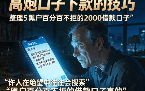 高炮口子下款的技巧，整理5个黑户百分百不拒的2000借款口子