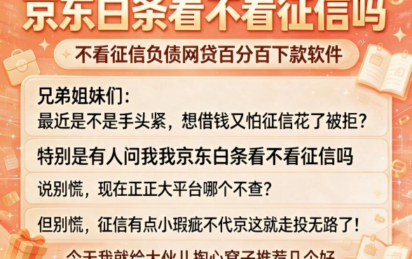 京东白条看不看征信吗,整合5个不看征信负债的网贷百分百下款软件