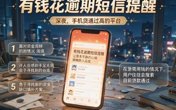 有钱花逾期短信提醒,罗列五个贷款通过高的平台