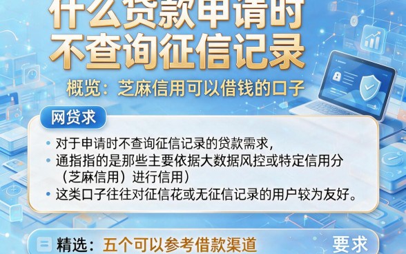 什么贷款申请时不查询征信记录，概览五个芝麻信用可以借钱的口子