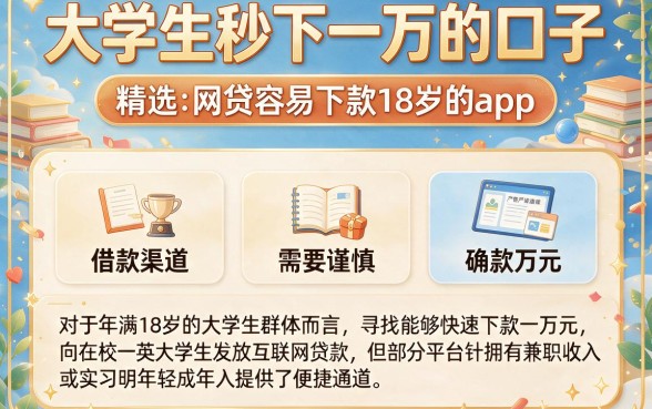 大学生秒下一万的口子,精选五个网贷容易下款18岁的app