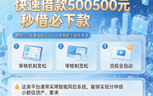 快速借款500元秒借必下款,胪列5个快速下款无视征信的软件