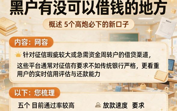 黑户有没可以借钱的地方,概括5个高炮必下的新口子