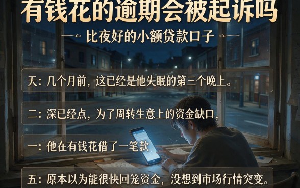 有钱花的逾期会被起诉吗，整理五个比较好的小额贷款口子