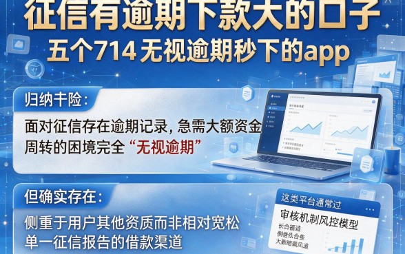 征信有逾期下款大的口子，归纳五个714无视逾期秒下的app
