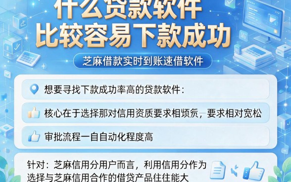 什么贷款软件比较容易下款成功，概览五个芝麻借款实时到账速借软件
