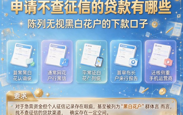 申请不查征信的贷款有哪些,陈列五个无视黑白花户的下款口子