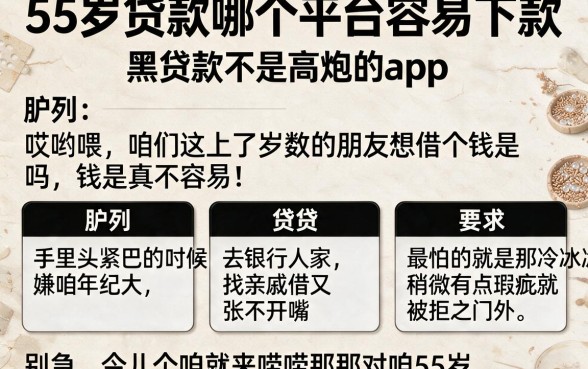 55岁贷款哪个平台容易下款,胪列五个黑白贷款不是高炮的app