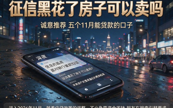 征信黑花了房子可以卖吗,诚意推荐五个11月能贷款的口子