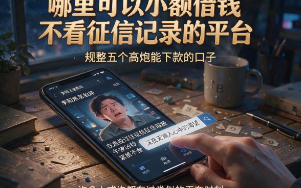 哪里可以小额借钱不看征信记录的平台,规整五个高炮能下款的口子