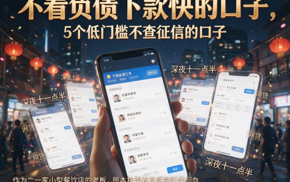 不看负债下款快的口子，详细阐述5个低门槛不查征信的口子