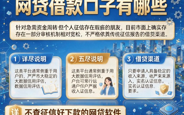 网贷借款口子有哪些,详尽说明五个不查征信好下款的网贷软件